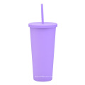 Customized DIY Double wall Matte Plastic Tumbler Acrylic Cups 22oz Pastel Colored Acrylic Cups with Lids and Straw